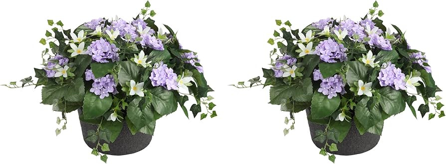 Haute Decor Adjustable Purple Hydrangea Urn Planter Fillers | Amazon (US)