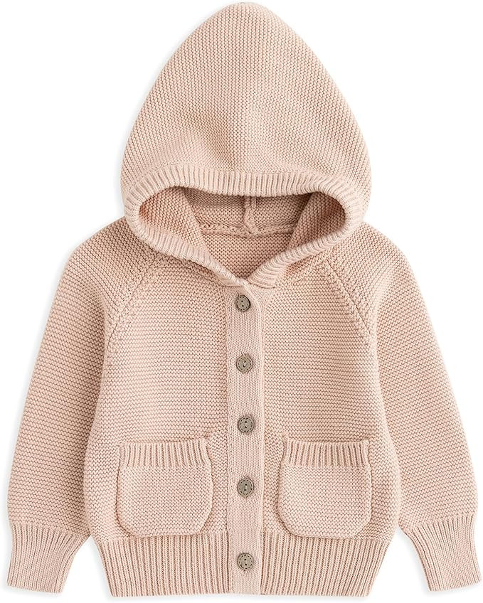 Curipeer Baby Girls Knit Hooded Cardigan Sweater | Amazon (US)
