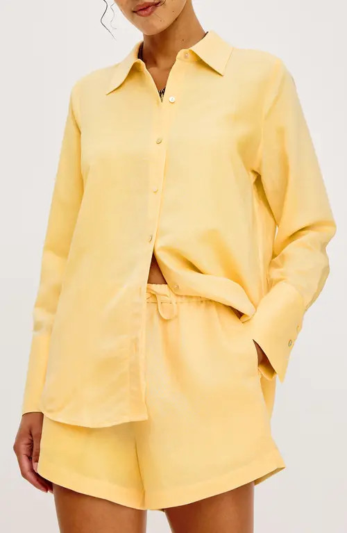 Rails Knox Linen Blend Button-Up Shirt in Sunshine at Nordstrom, Size Small | Nordstrom