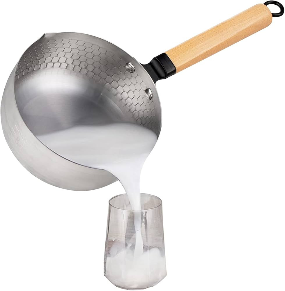 Yukihira Saucepan,Yukihira Pot, 2.2 Quart Stainless Steel Saucepan Pan Japanese Milk Pot with Woo... | Amazon (US)