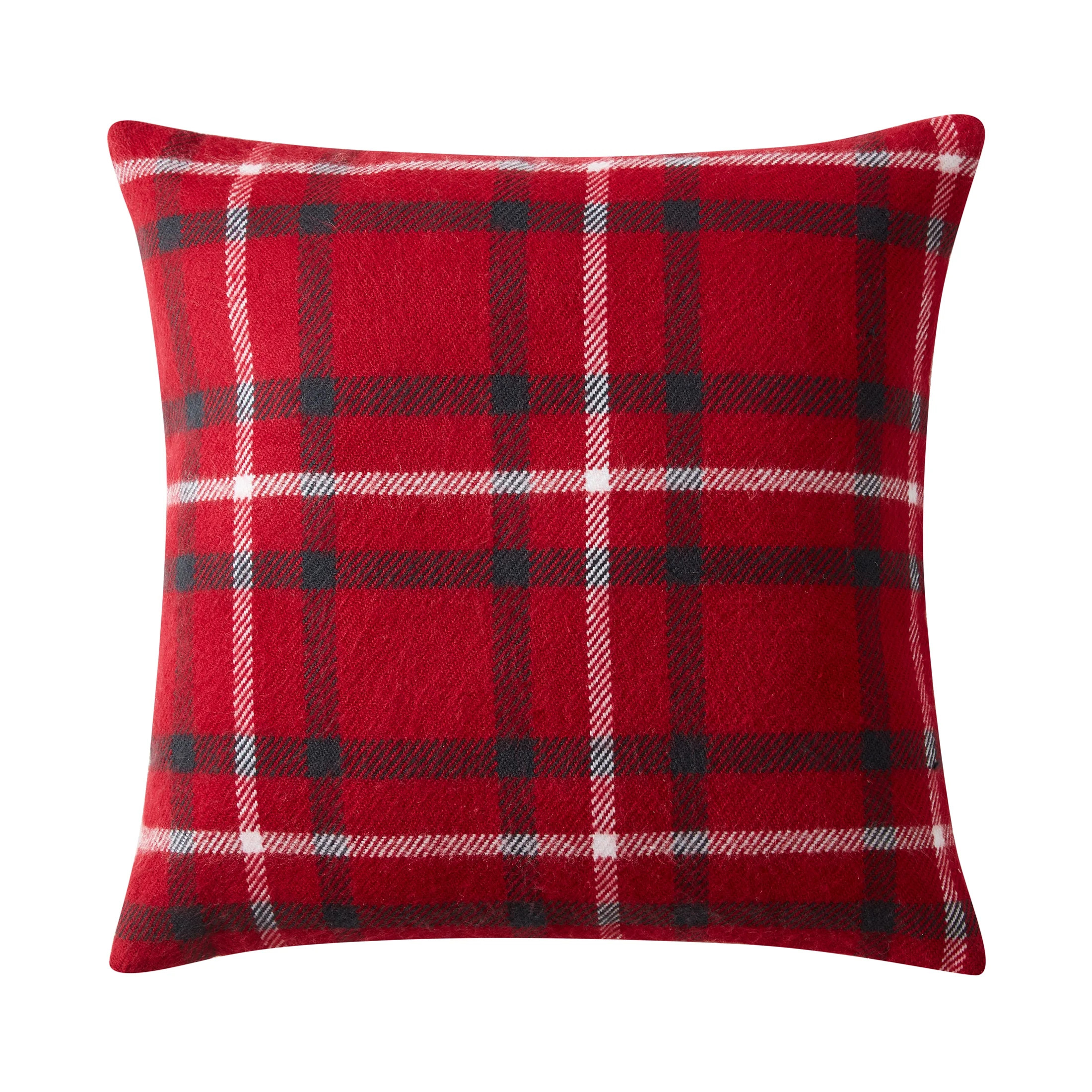 My Texas House Tatum Plaid Square Decorative Pillow Cover, 20" x 20", Red | Walmart (US)