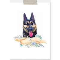 Custom Watercolor Pet Portrait/ Digital Personalized Gift For Lovers/ Loss Gifts/ Memorial W01 | Etsy (US)
