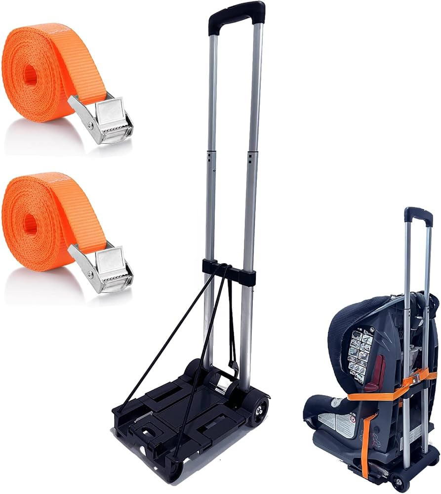 Car Seat Travel Cart for Airport - Carseat Roller for Traveling. Extendable Base Plate, Foldable,... | Amazon (US)