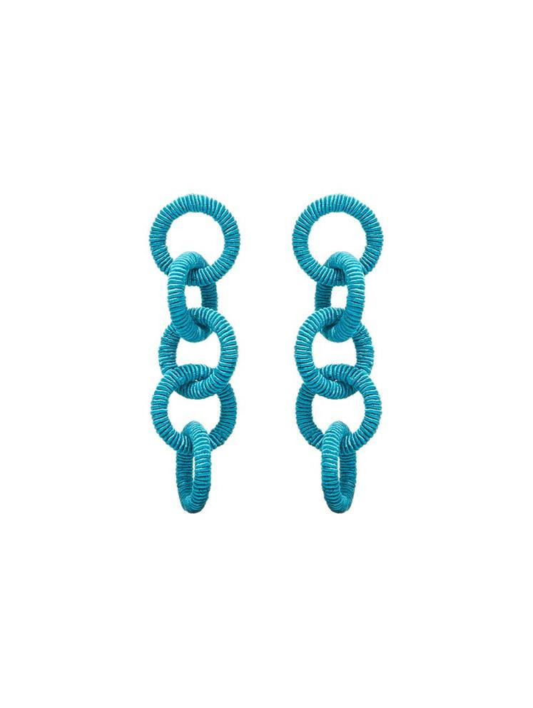 Long Coil Circle Link Earrings | Oscar de la Renta