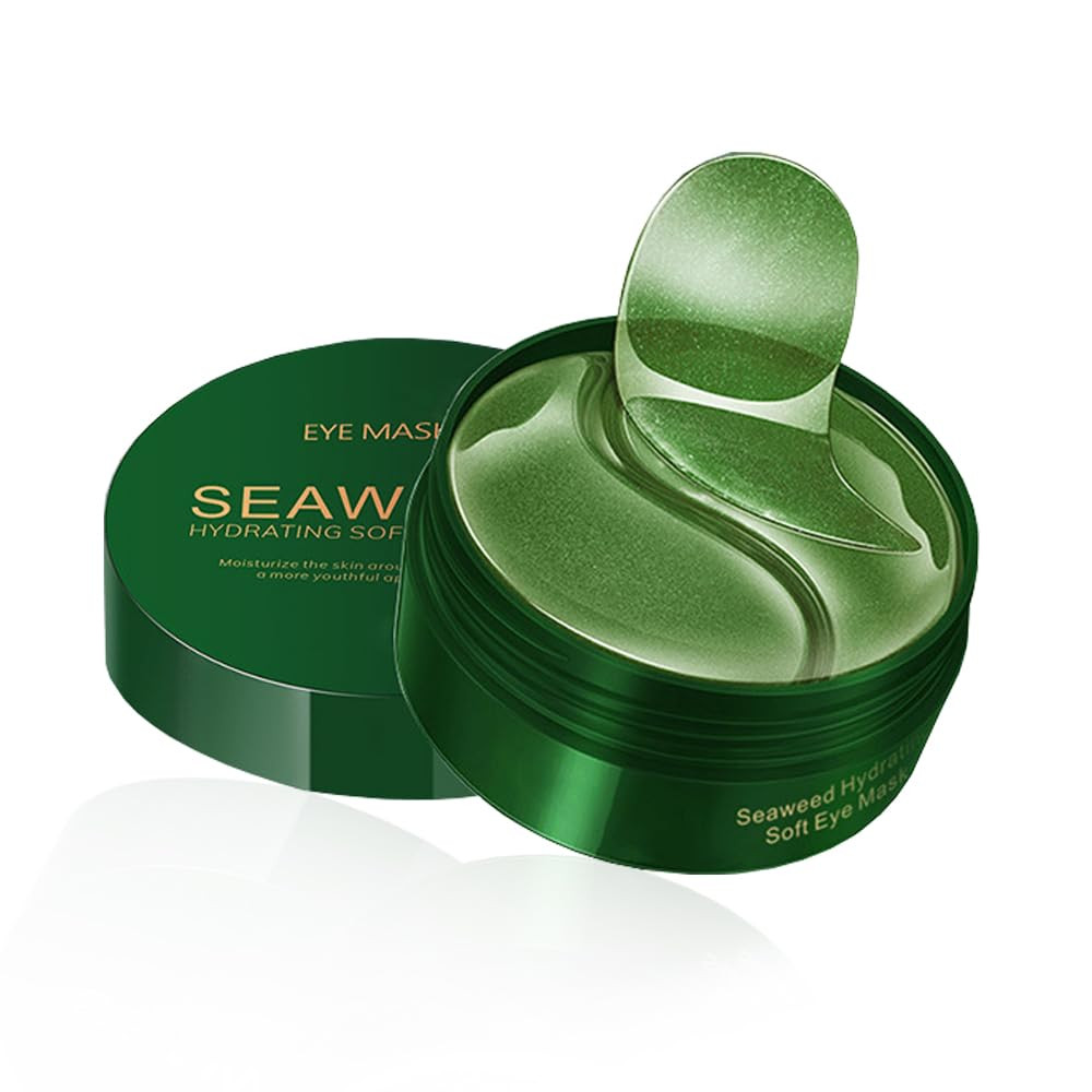 Seaweed Under Eye Patches, Seaweed Essence Eye Mask for Puffy Eyes/Dark Circles/Collagen Eye Care Relieves Pressure and Reduces Wrinkles, Eye Gel Pads for Hydrating and Brightening (60 Pcs) | Amazon (US)