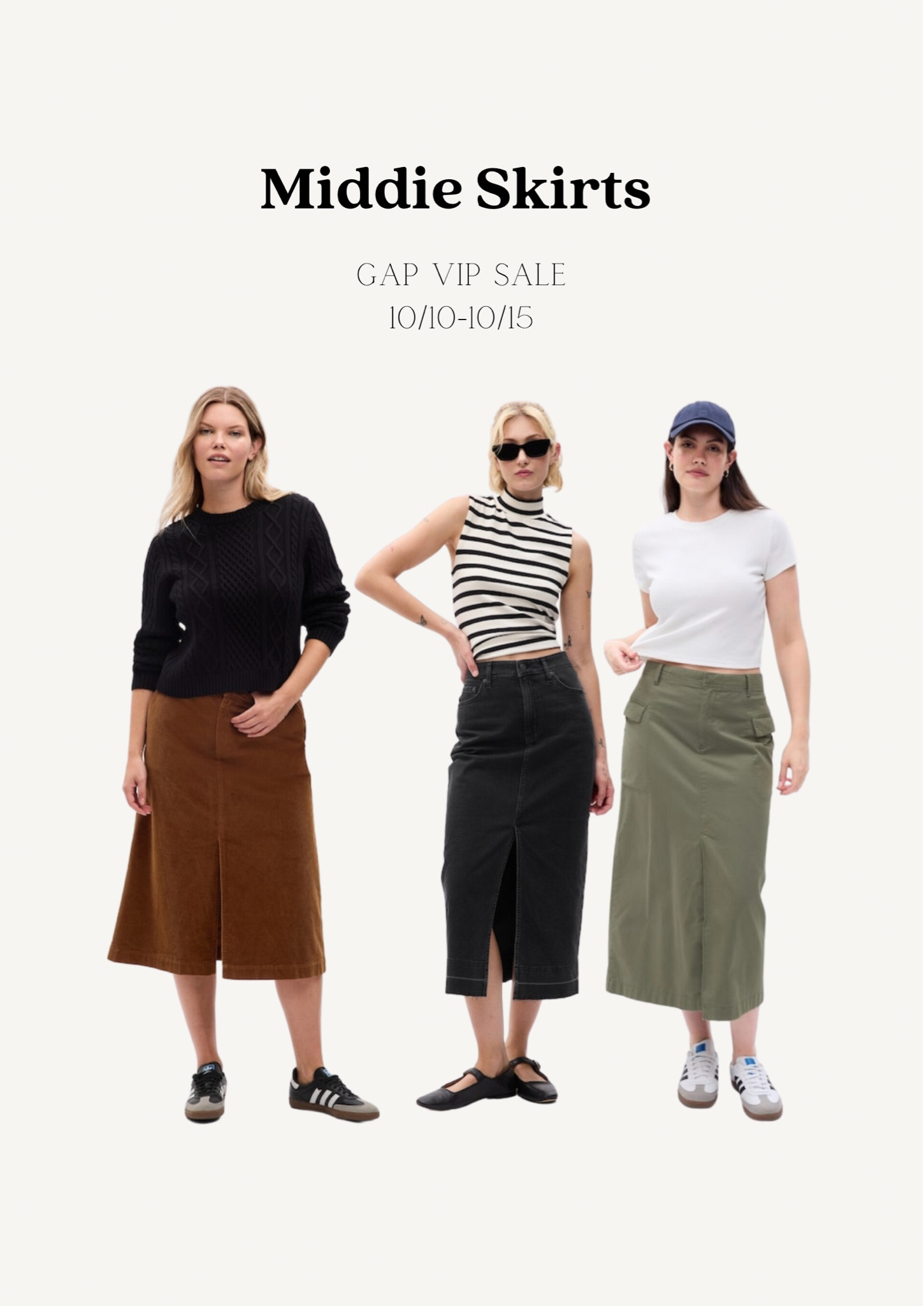 Mid length skirts are the it piece for fall 2023 fashion with statement sneakers or ballet flats 

GAP is running a sale from the 10th - 15th. I love the fit of gap denim on my curvier figure 



#LTKstyletip #LTKsalealert #LTKmidsize