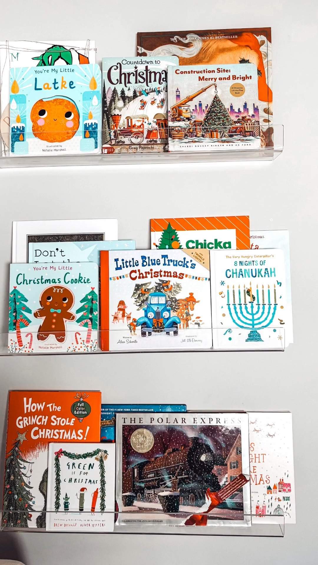 Christmas books / holiday books / Christmas bookshelf / Hanukkah books / 

#LTKHoliday #LTKKids #LTKBaby