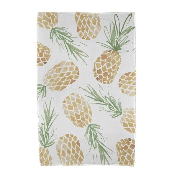 36 x 72-inch Tossed Pineapples Geometric Print Beach Towels | Bed Bath & Beyond