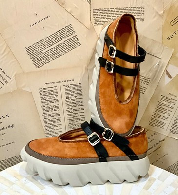 Free People 4CCCCEES Tura Mary Janes Platform Shoe Tan Gold Suede Black 39/9 NEW  | eBay | eBay US