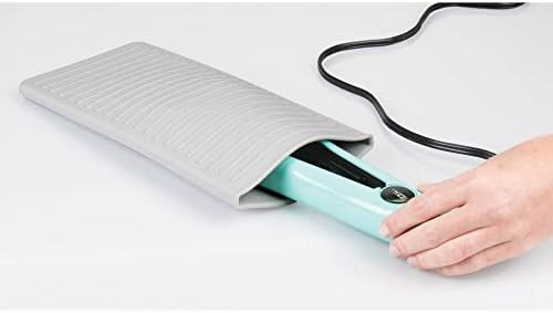 mDesign Silicone Heat-Resistant Hair Care Styling Tool Mat & Travel Pouch - Rest Curling Irons, Flat | Amazon (US)