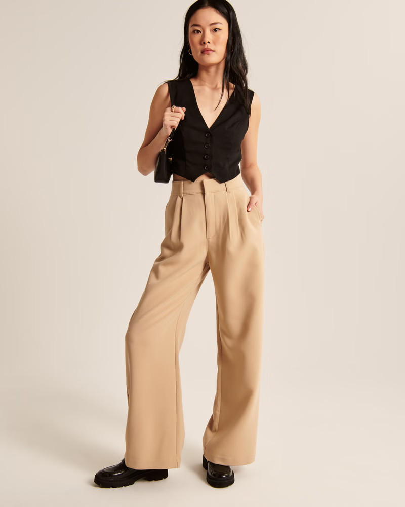 Cropped Satin Back Vest | Abercrombie & Fitch (US)