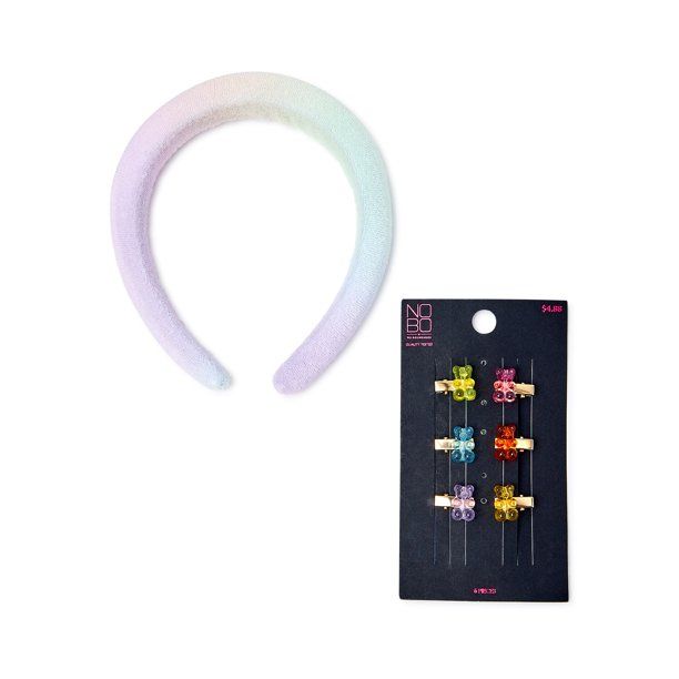 No Boundaries Women's Rainbow Icon Clips and Headband Set, 7-Piece - Walmart.com | Walmart (US)