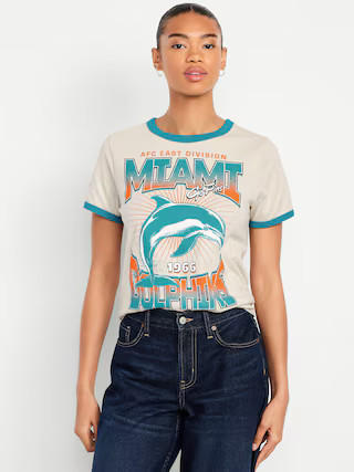 NFL™ Miami Dolphins™ EveryWear Crew-Neck Ringer T-Shirt | Old Navy (US)
