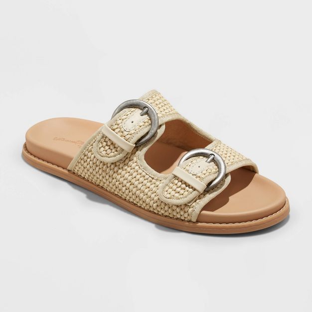 Women's Honey Raffia Footbed Sandals - Universal Thread™ | Target