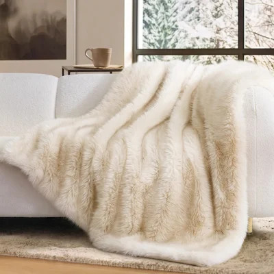 Luxury Faux Fur Throw Blanket, Double-Sided Plush Fur Blanket, Cozy Decorative Throw for Sofa, Bed and Gift | Wayfair North America