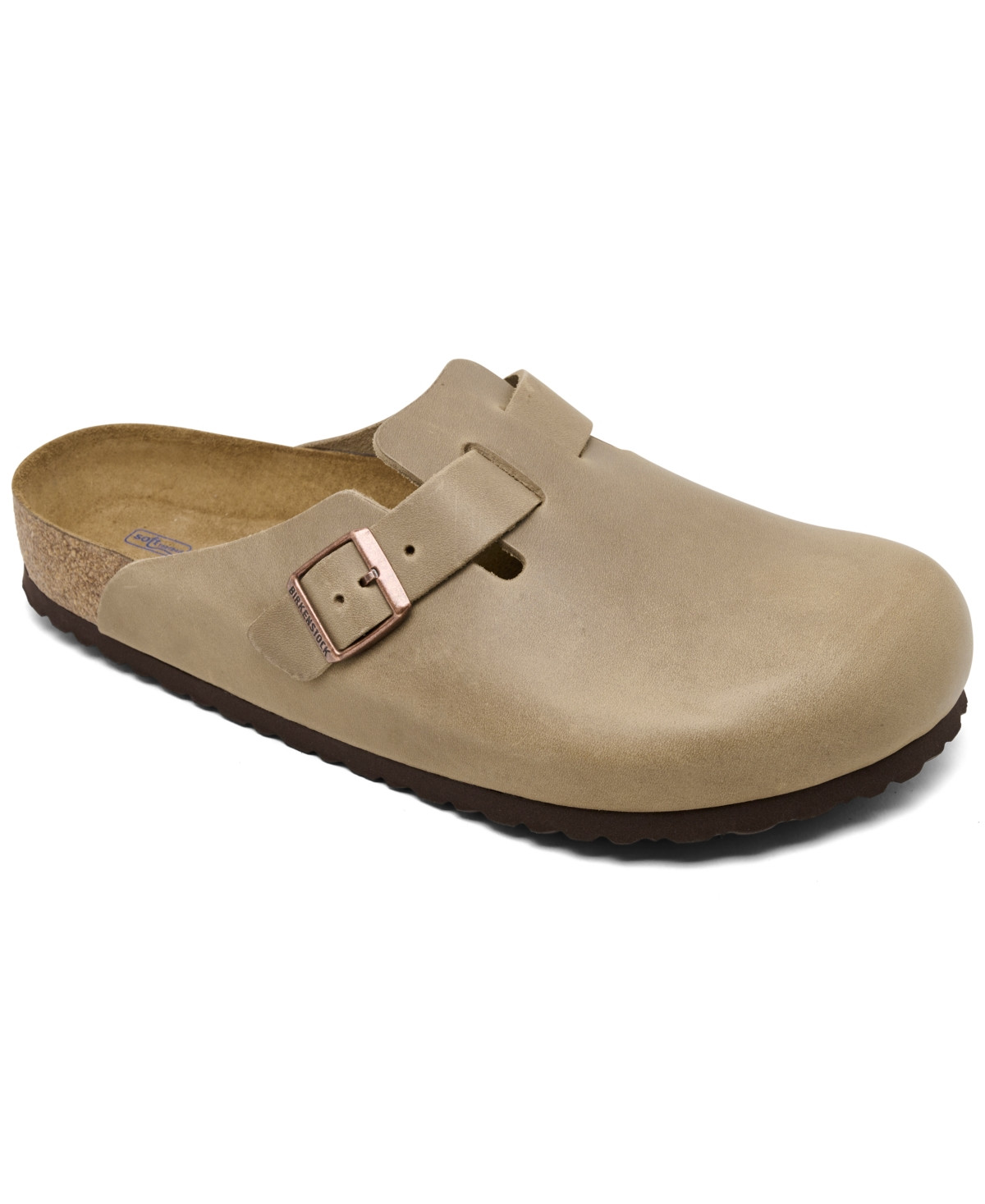 Birkenstock Men's Boston Soft Footbed Suede Leather Clogs from Finish Line - Tobacco Brown | Macy's