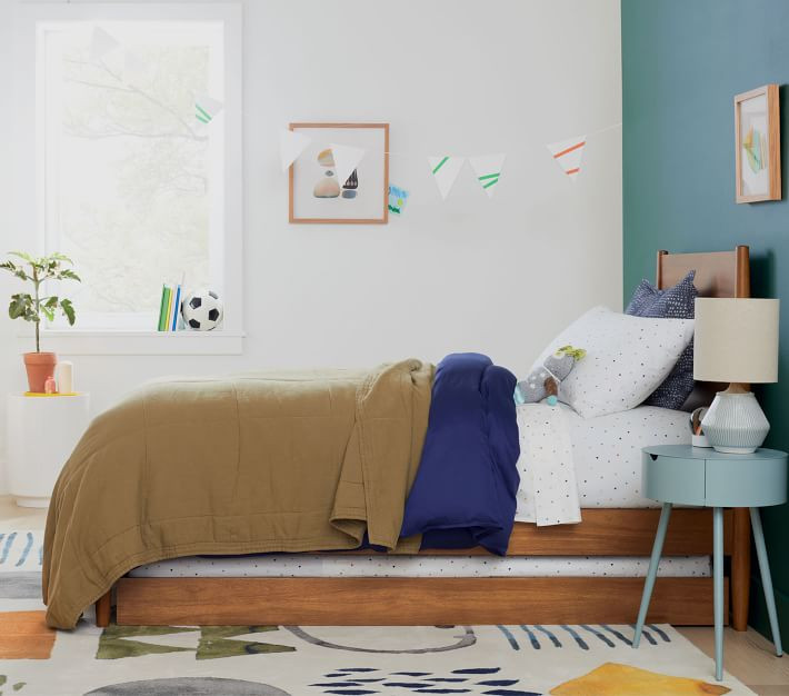 west elm x pbk Mid-Century Bed & Trundle Set | Pottery Barn Kids