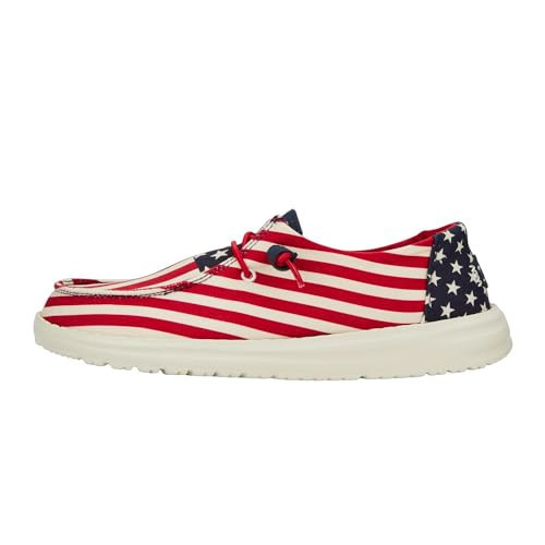 Hey Dude Women's Wendy Americana American Flag Size 7 | Women's Shoes | Women Slip-on Loafers | Comfortable & Light-Weight | Amazon (US)