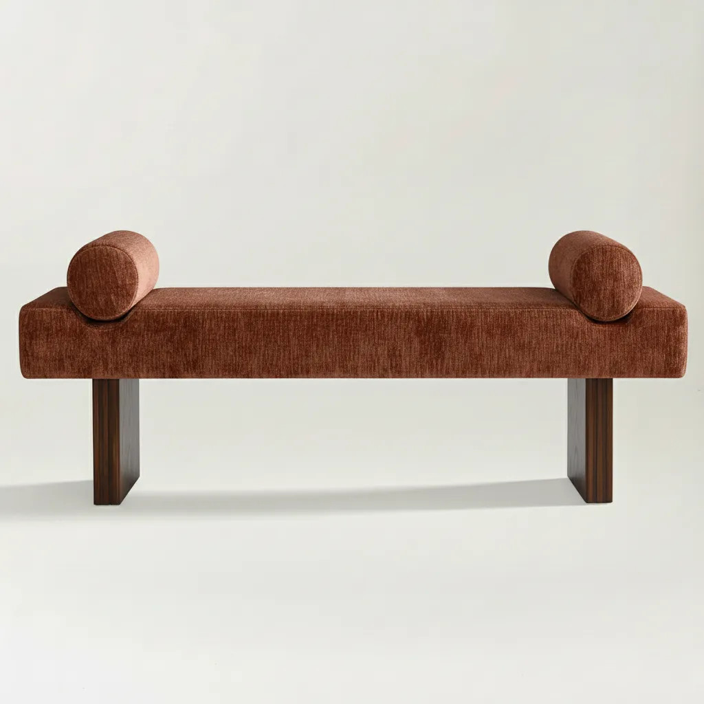 Jasmine 60" Modern Chenille Upholstered Bench | Pop Maison
