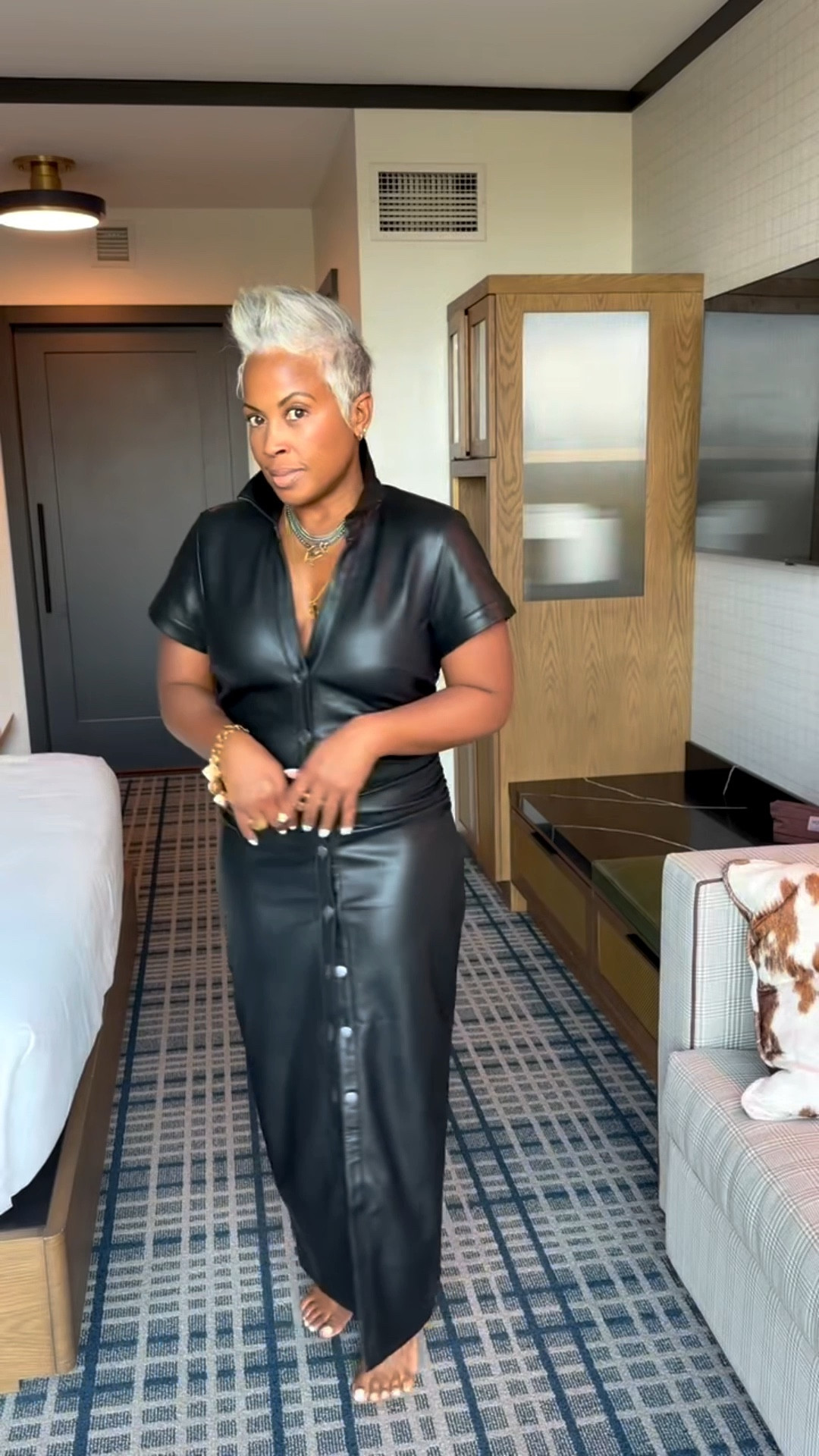 This leather Anthropologie dress is so chic. Fully in stock and under $200!

For sizing reference: I'm 5'2 | 150lbs | ftts | wearing a medium

Disclaimer: selling fast—linked similar ones! ✨🖤
.
.
.
#outfitinspo #traveloutfit #midlifemusthave #travelinstyle #flyageless  #silverhair #pixiecut #shorthairstyle #midlife #fashionover40 #stylereel #LTKStyle #ootd #outfitcheck #outfitdetail #fitcheck #travelessentials #everydayessential #fashionover40 #fashionover50 #midlifejourney #xojalonda

#LTKStyleTip #LTKCon #LTKSeasonal