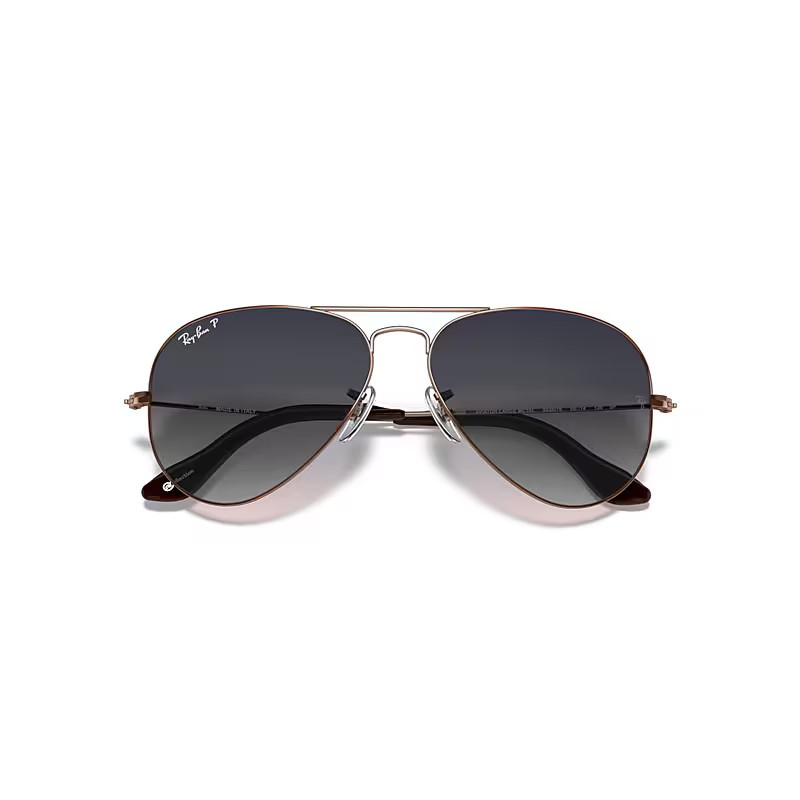 Ray-Ban Aviator @collection Sunglasses Bronze-copper Frame Blue Lenses Polarized 58-14 | Ray-Ban (US)