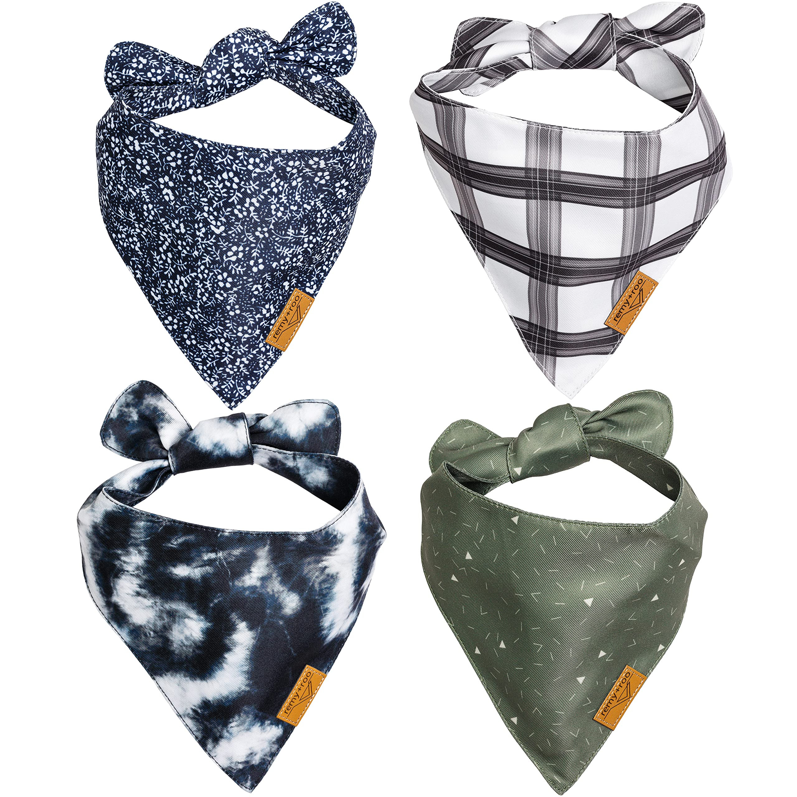 Remy+Roo Dog Bandanas - 4 Pack | Cameron Set | Premium Durable Fabric | Patented Shape | Adjustab... | Amazon (US)