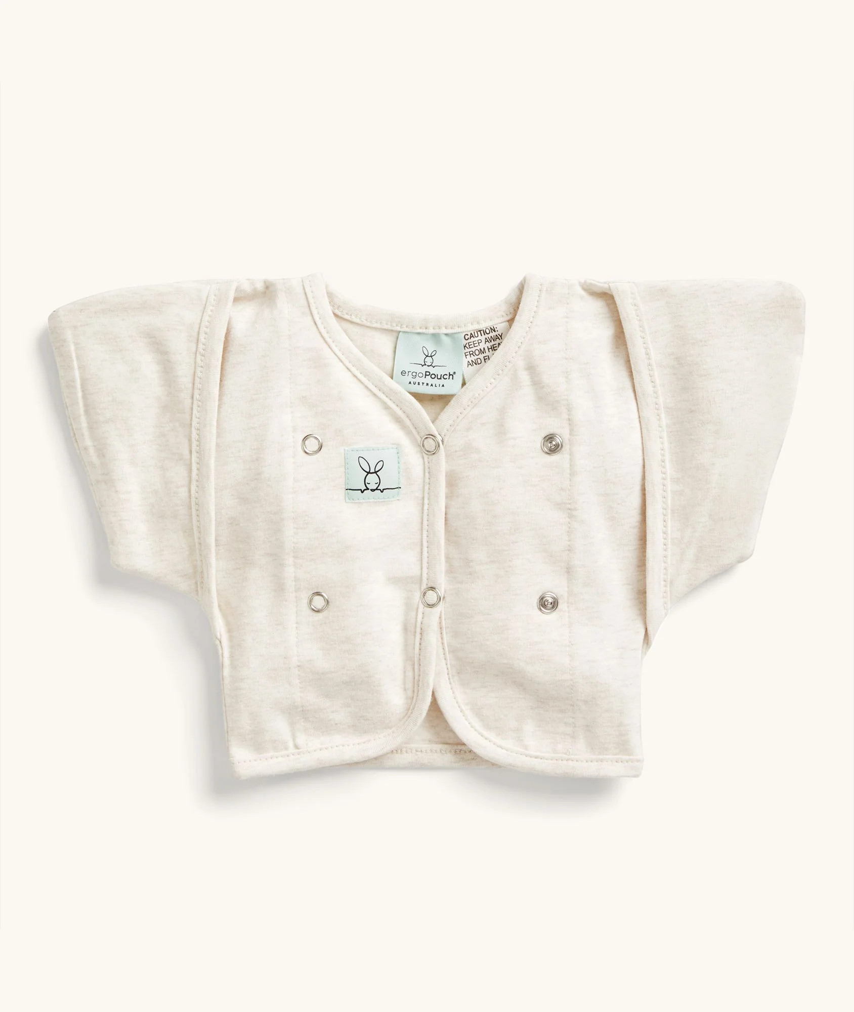 Butterfly Cardi Oatmeal Marle for Arms-out Sleep | ergoPouch US