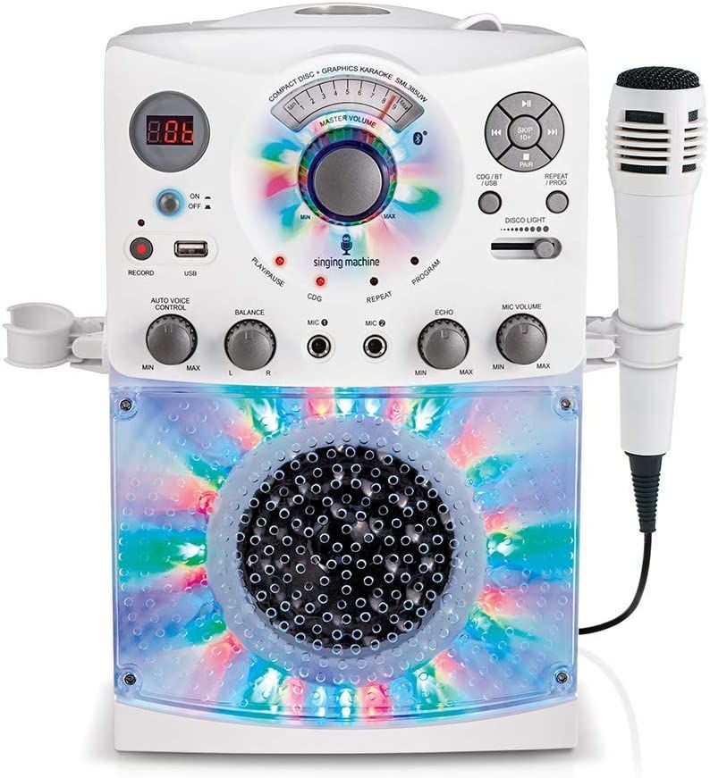 Singing Machine SML385UW Bluetooth Karaoke System with LED Disco Lights, CD+G, USB, and Microphon... | Amazon (US)