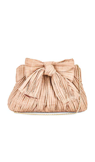 Rayne Pleated Bow Clutch in Blush | Revolve Clothing (Global)
