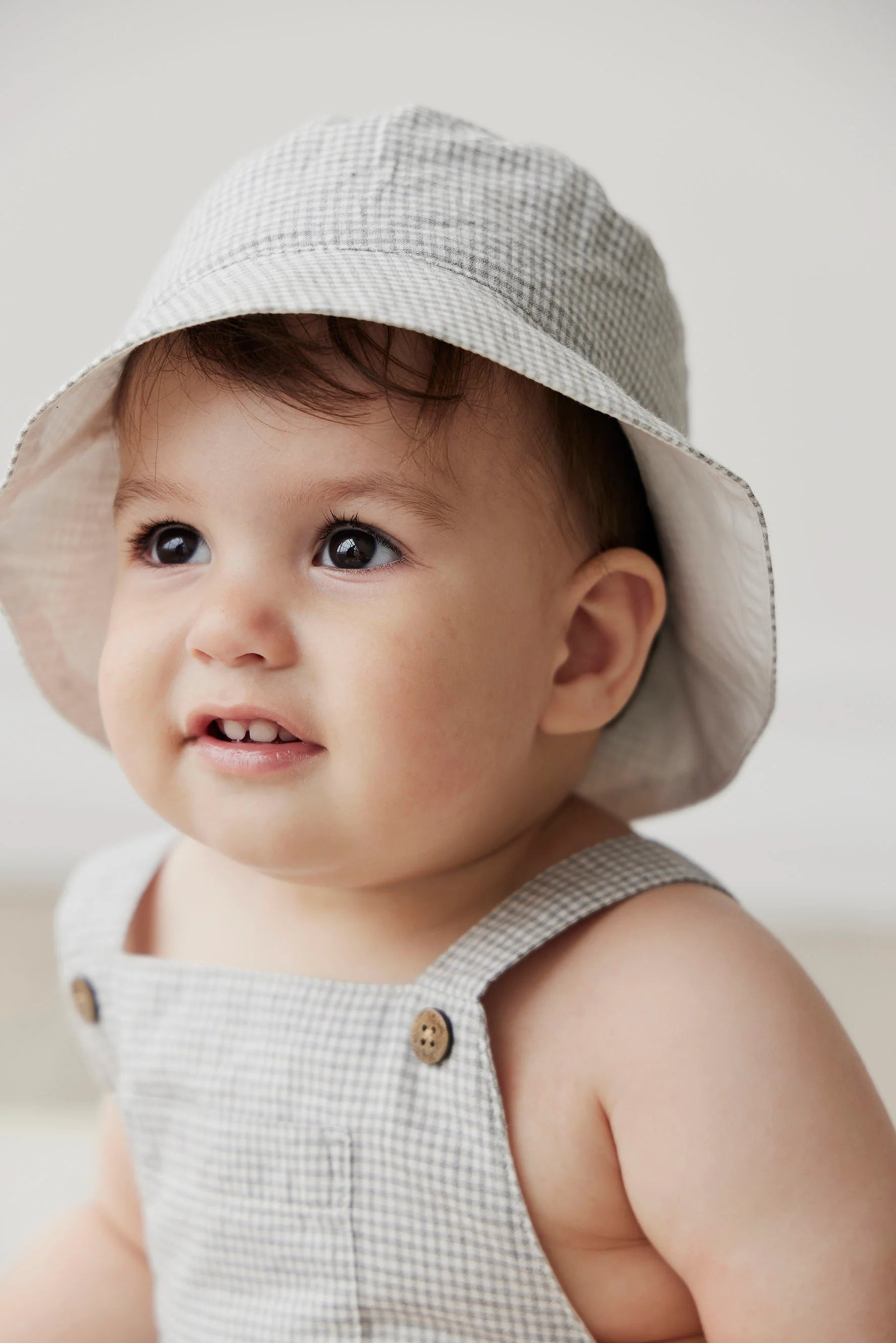ORGANIC COTTON GINGHAM BUCKET HAT | Katie Waltman Jewelry