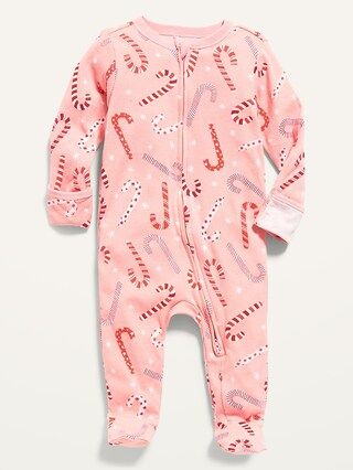Unisex Holiday-Print Footed One-Piece for Baby | Old Navy (US)