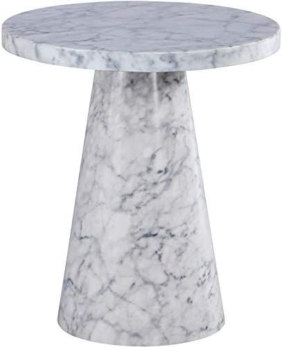 Meridian Furniture Omni Collection Modern | Contemporary Round Faux Marble End Table, 20" W x 20"... | Amazon (US)