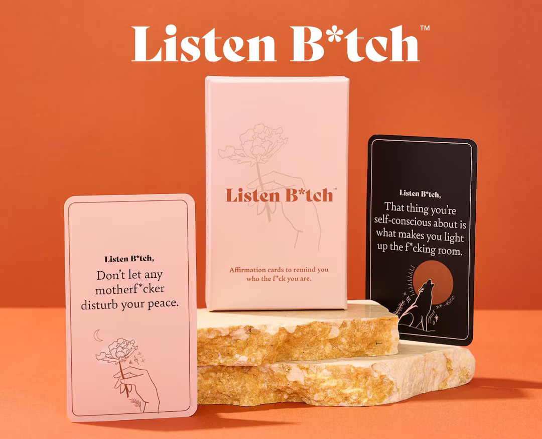 Listen Btch Affirmation Cards 50 Badass Affirmations for Women Self-care Gift Perfect for Holiday... | Etsy (US)