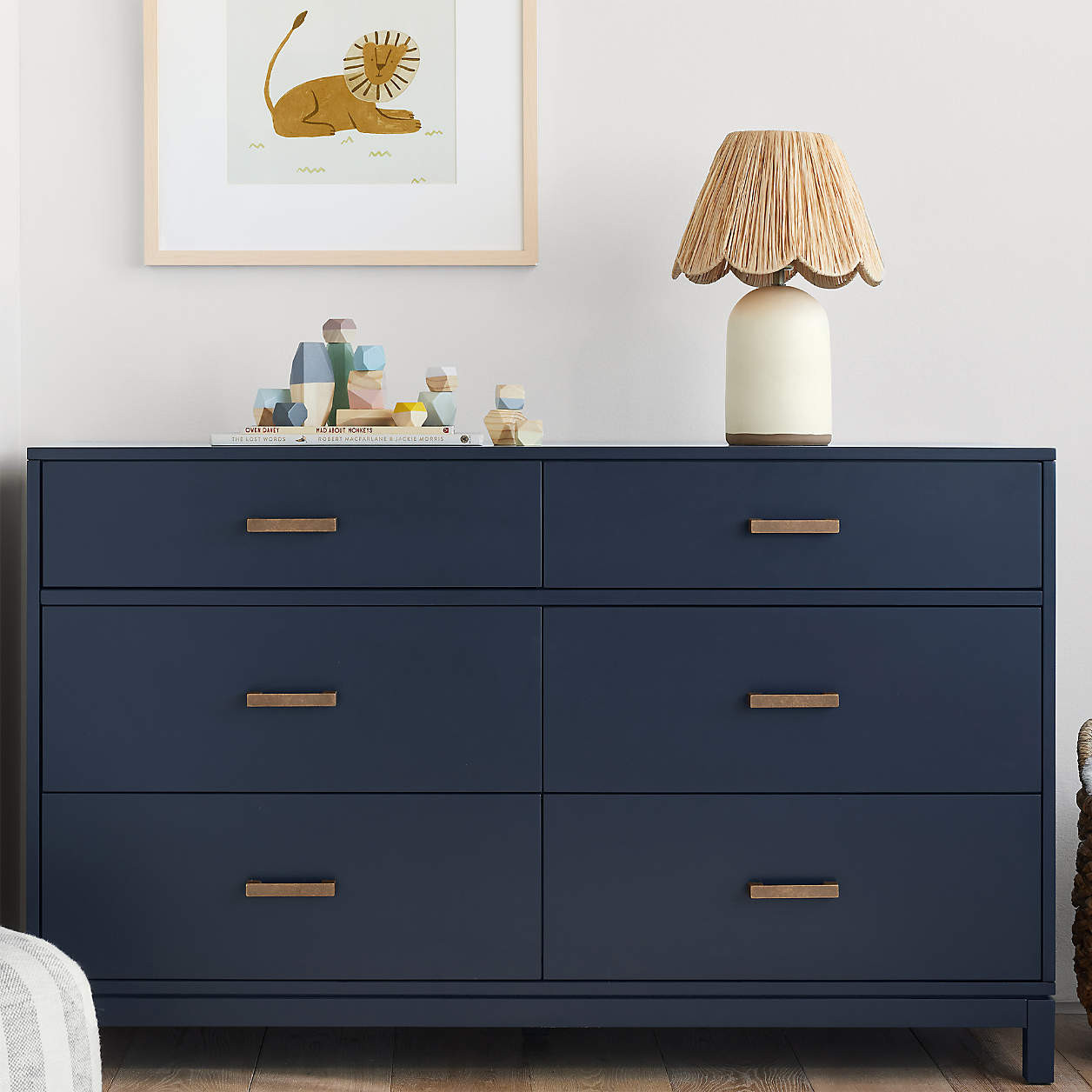 Parke Navy Blue Wood 6-Drawer Kids Dresser + Reviews | Crate & Kids | Crate & Barrel