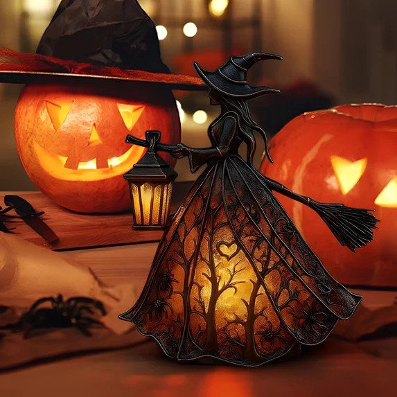 HIBIBUD 2026 New Halloween Witch Lamp,Stained Gothic Witch Hat Led Lamp for Stained Glass Inspire... | Walmart (US)