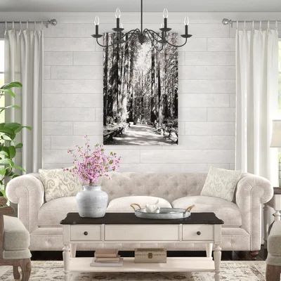 Black And White Redwood Forest - Print on Canvas Millwood Pines Size: 48" H x 32" W x 1.25" D | Wayfair North America