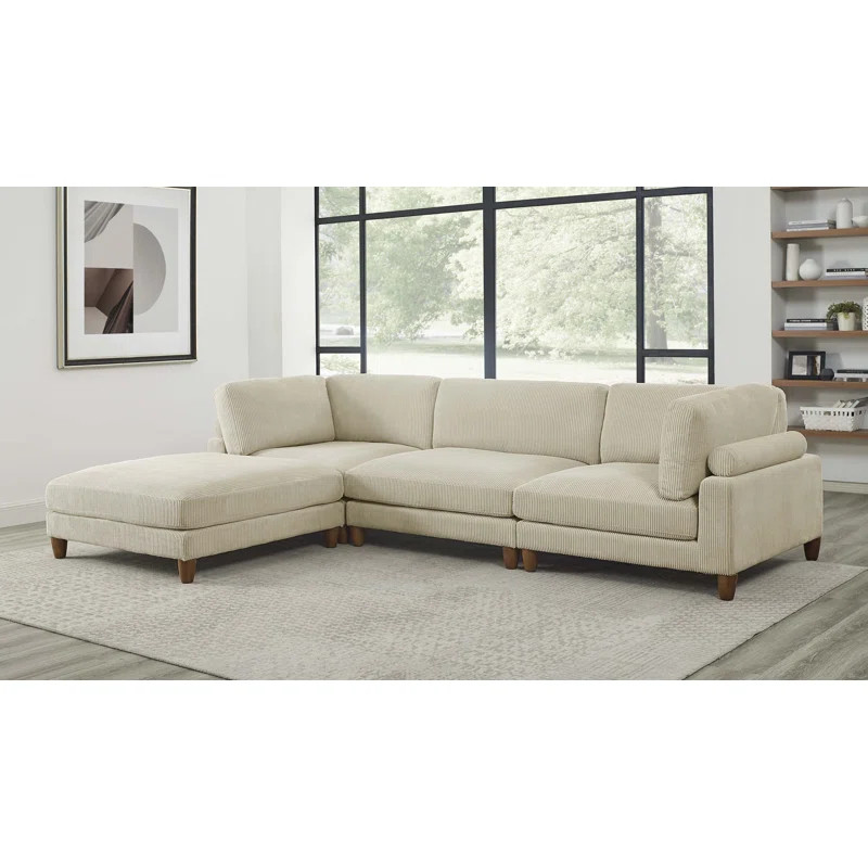 Barbarette 4 - Piece Corduroy Sectional | Wayfair North America