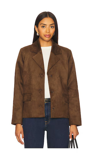 Evi Faux Suede Jacket in Dark Brown | Revolve Clothing (Global)