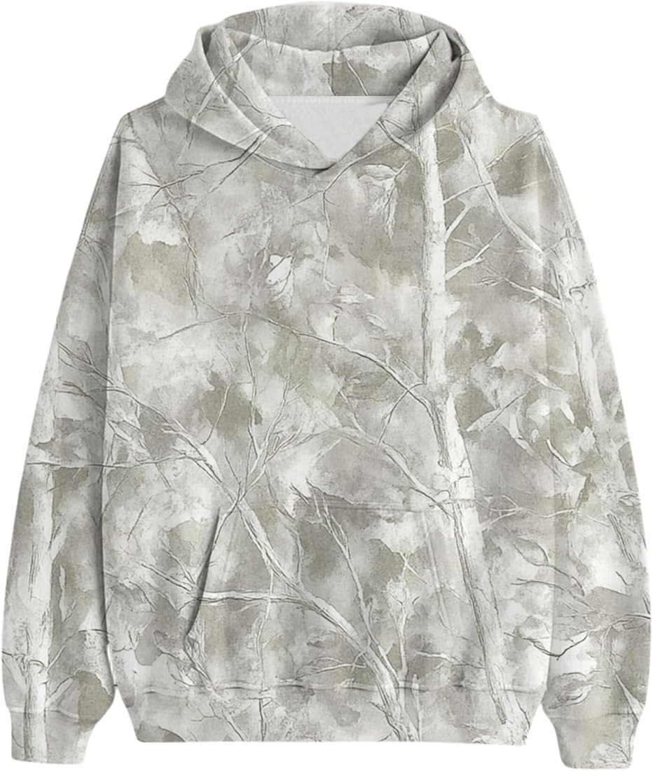 Womens Camo Hoodie Maple Leaf Printed Sweatshirt Oversized Hooded Sweatshirt Fleece Pullover Swea... | Amazon (US)