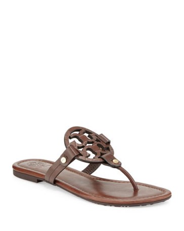 Tory Burch Miller Logo Flat Sandal | Neiman Marcus