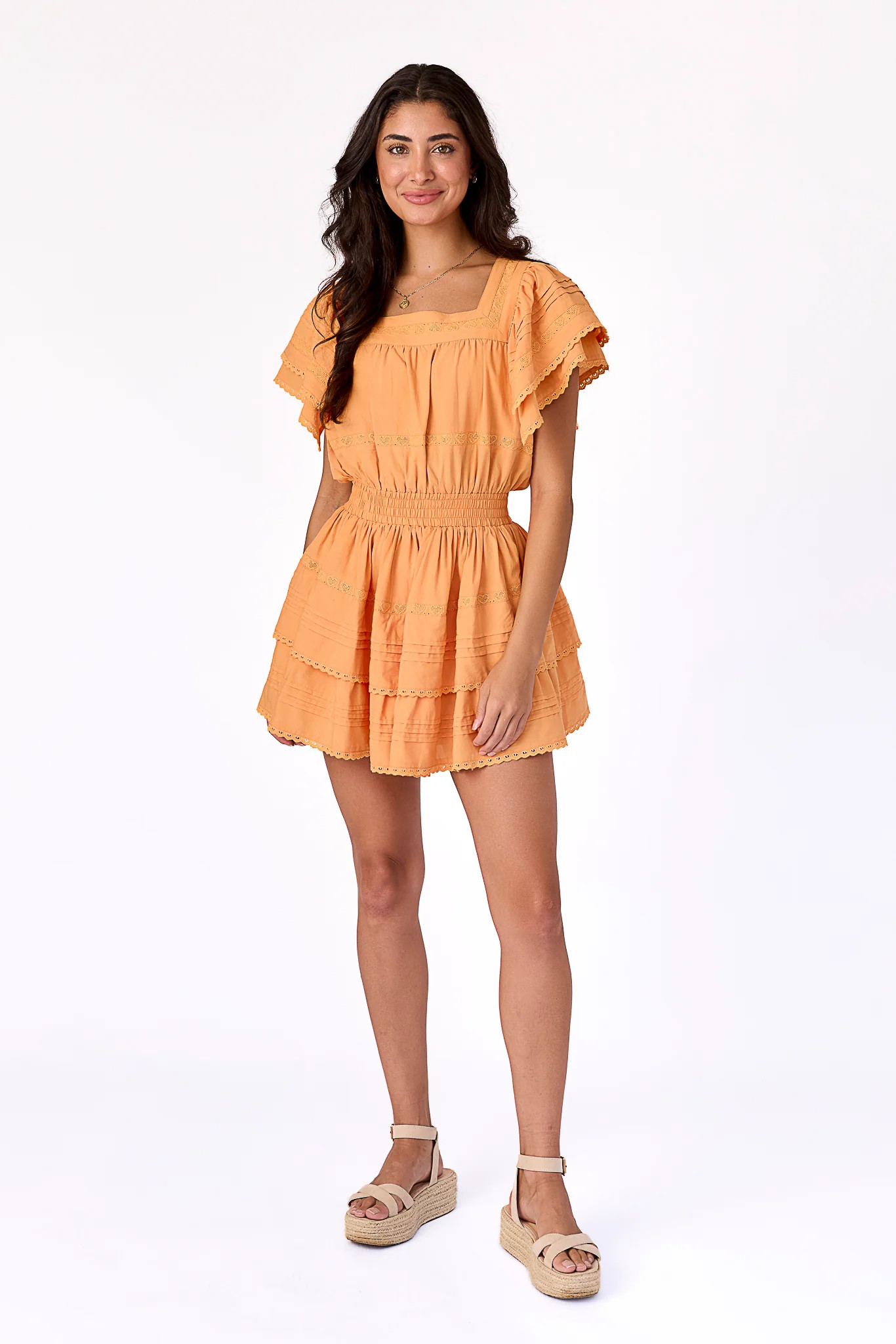 Sweetheart Lace Dress Apricot | Cake For Dinner
