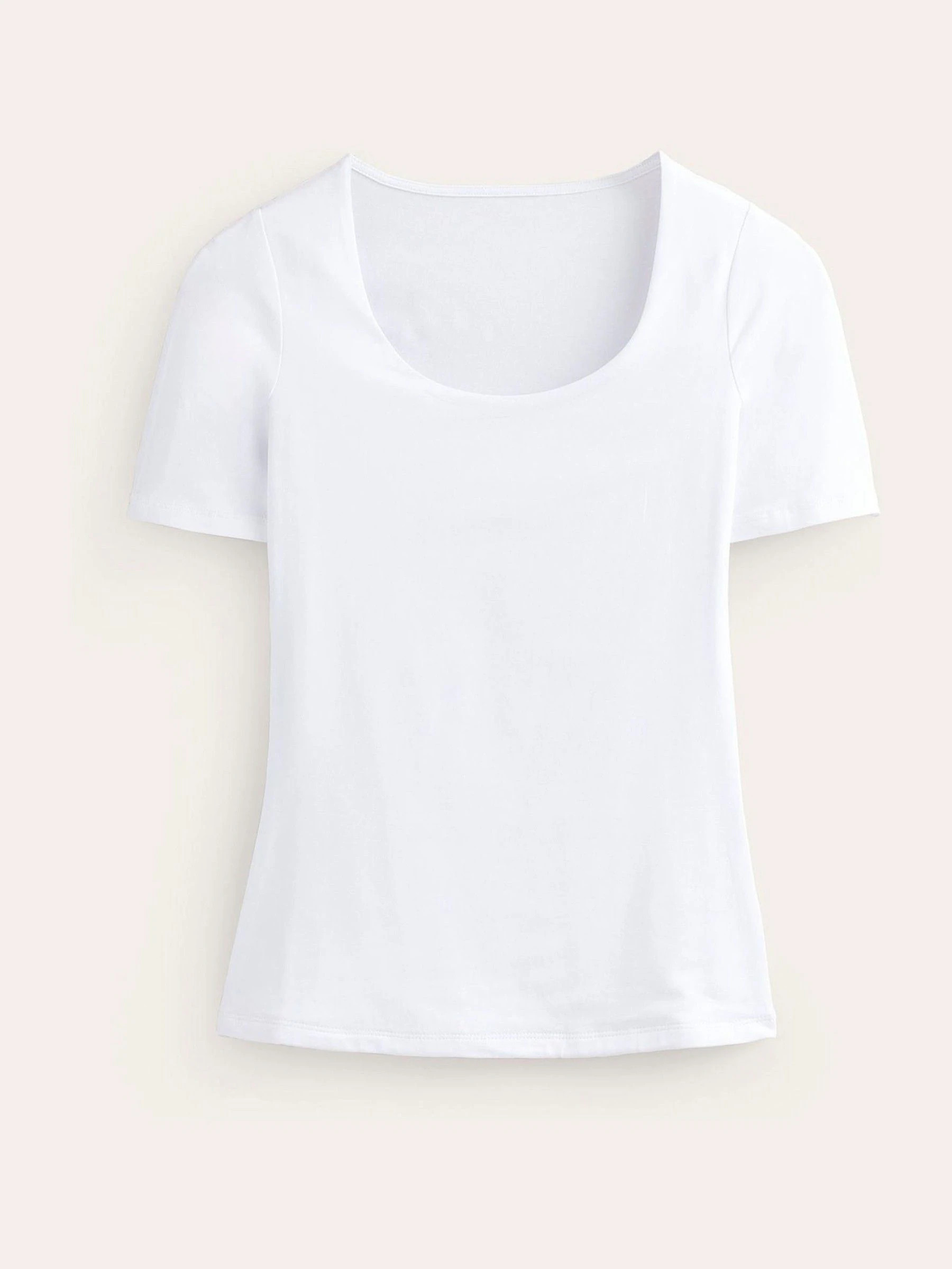 Boden Boden White Double Layer Scoop T-Shirt | Next US