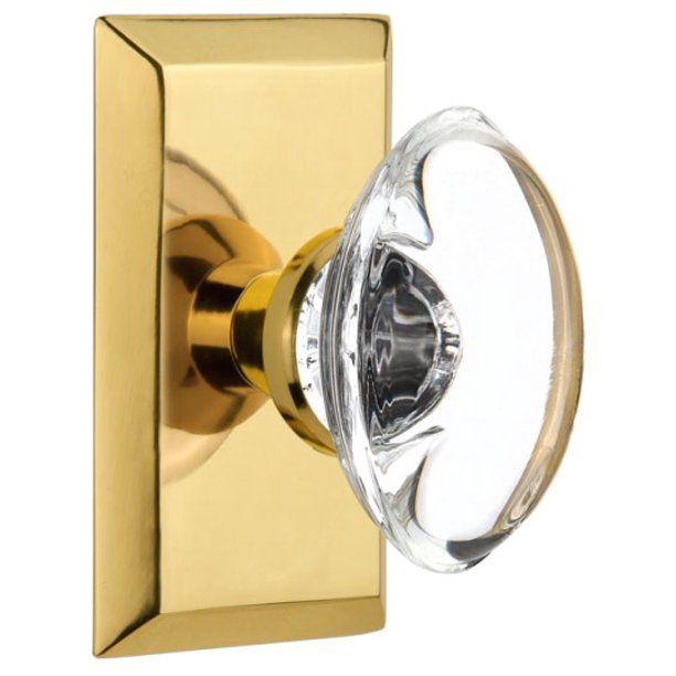 Nostalgic Warehouse Stuocc_Sd_Nk Oval Clear Crystal Solid Brass Single Dummy Door Knob - | Walmart (US)