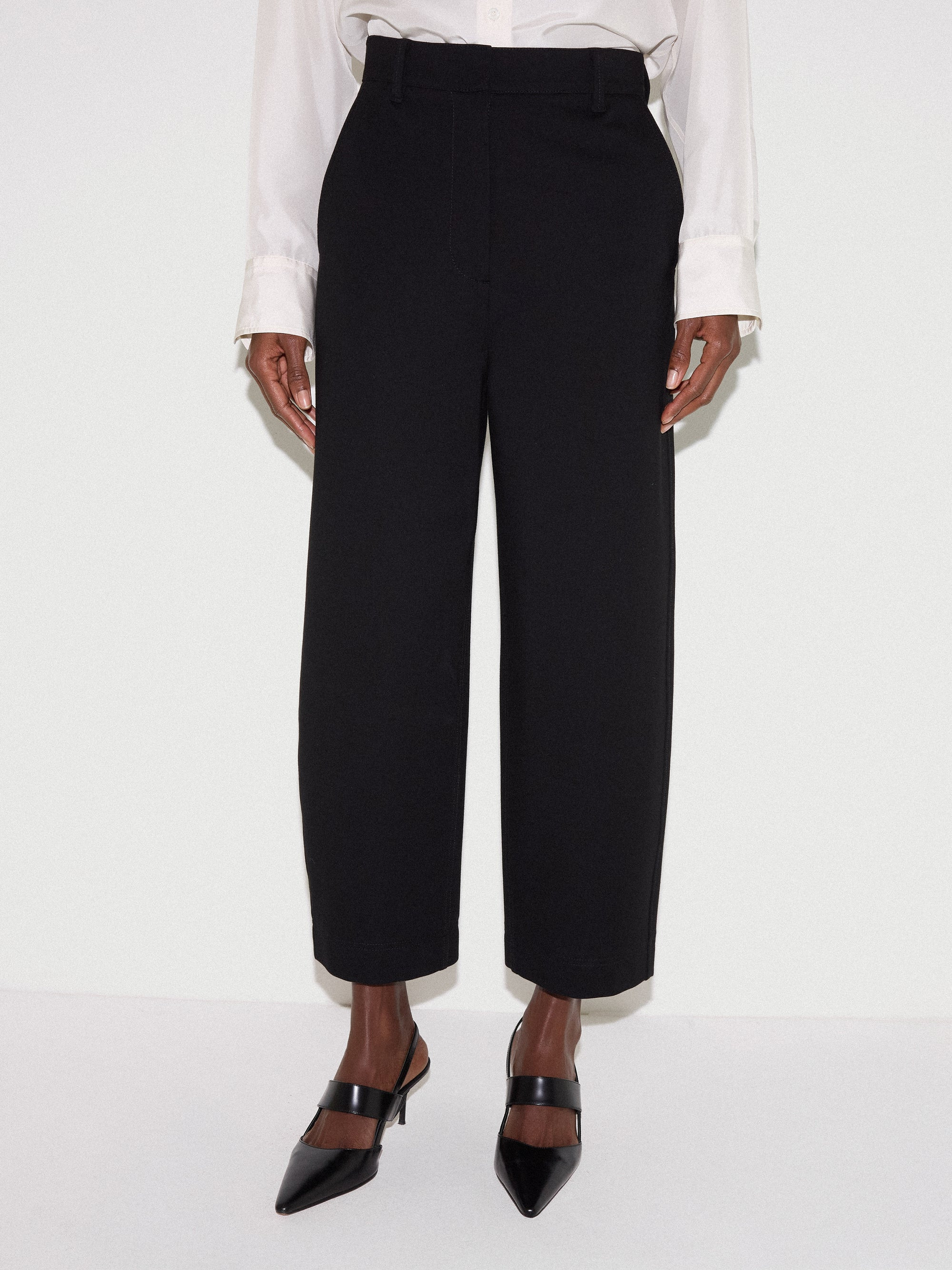 Ponte Barrel Leg Trouser | Black | Jigsaw (UK)