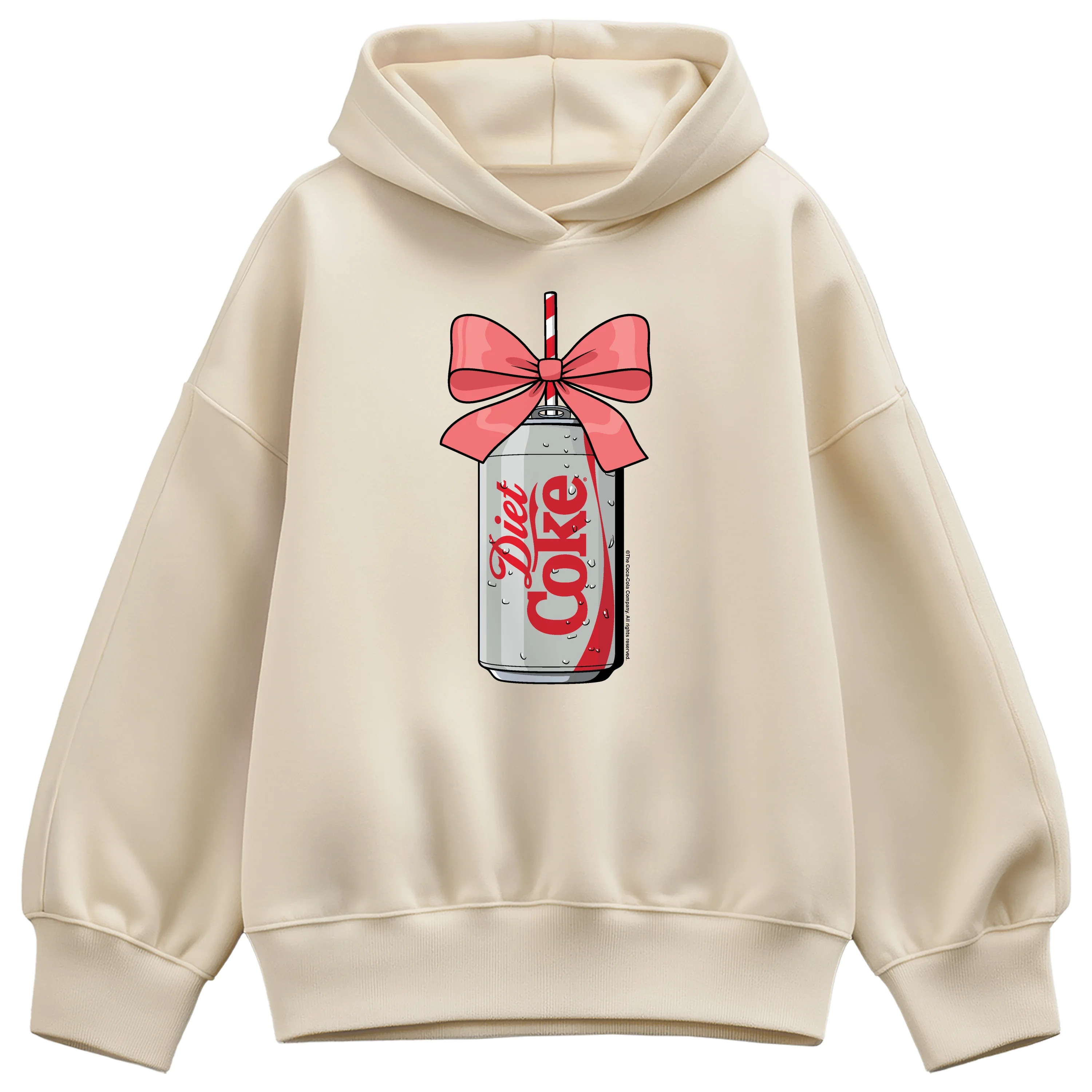 Coca-Cola - Bow Diet Coke - Ladies Oversized Fleece Hoodie Sweatshirt | Walmart (US)
