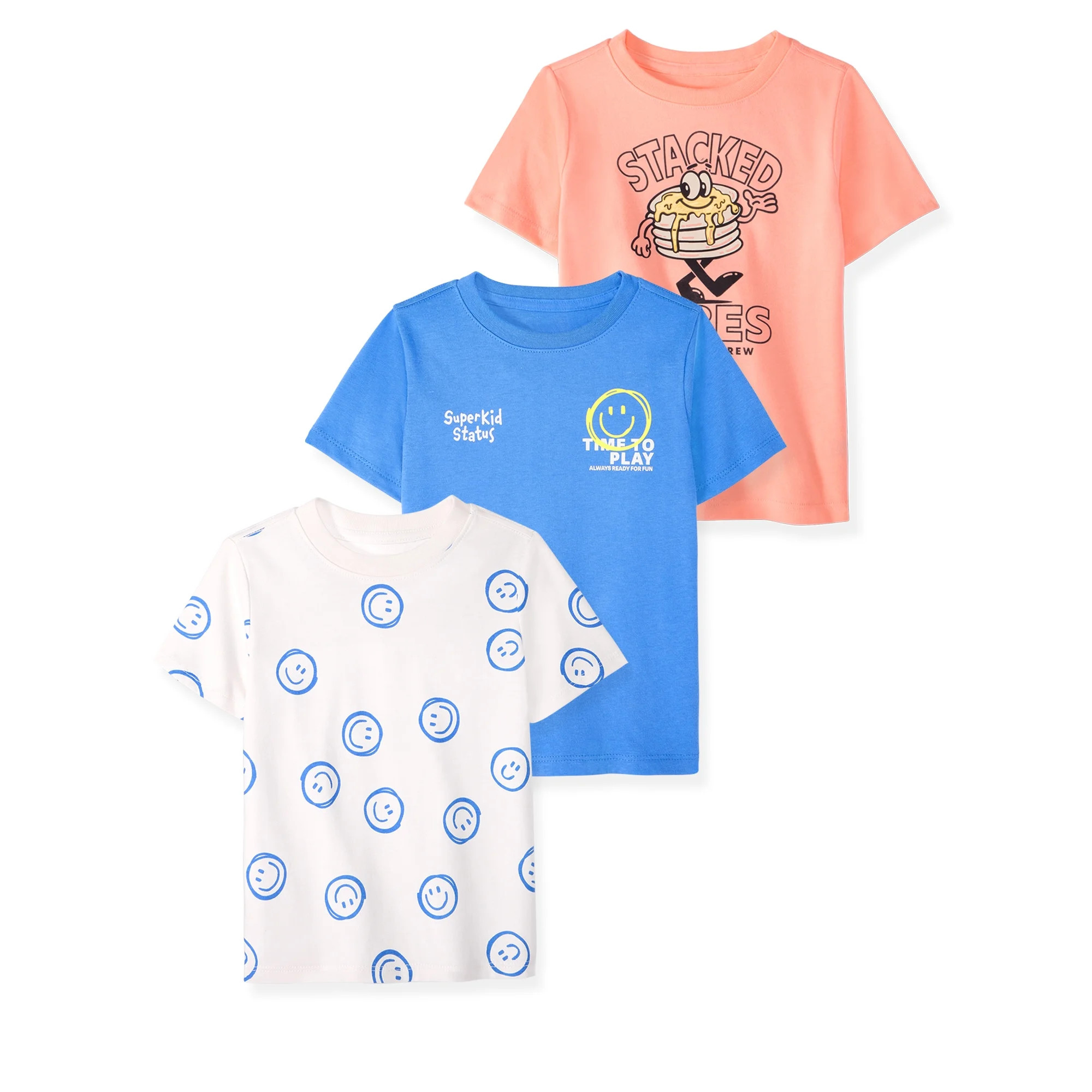 Garanimals Baby & Toddler Boy Cotton Short-Sleeve Graphic T-Shirts, 3-Pack, 0M–6T | Walmart (US)