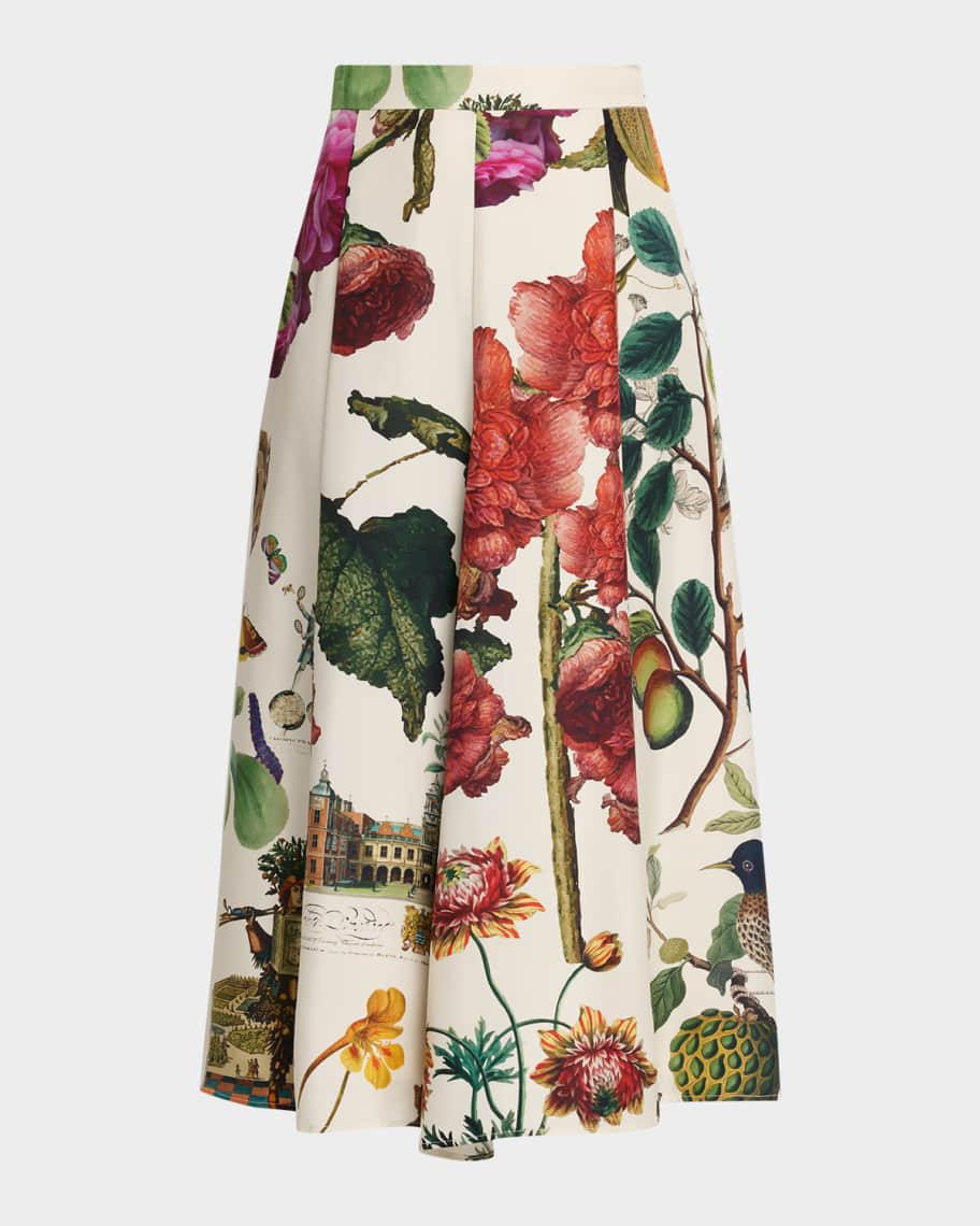 Libertine Hollyhock Silk Midi Tulip Skirt | Neiman Marcus