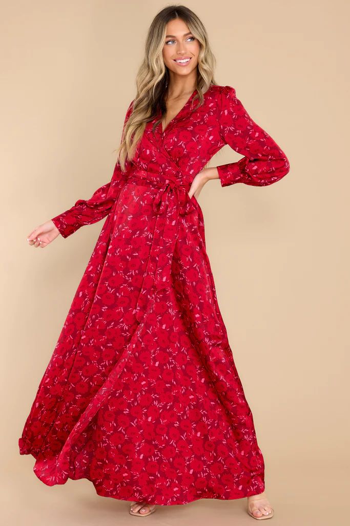 You're The Expert Red Floral Print Maxi Dress | Red Dress 