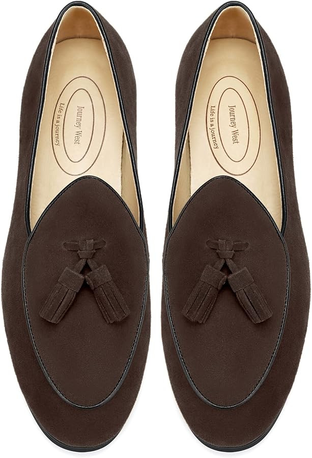 Journey West Men's Vintage Loafers for Men Belgian Loafers Slip-on Loafer Penny Loafer Casual Loa... | Amazon (US)