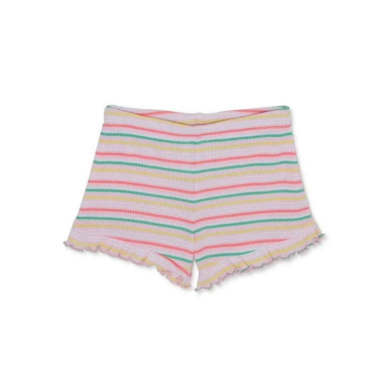 Garanimals Baby Girl Ruffle Edge Stripe Shorts, Sizes 0-24 Months - Walmart.com | Walmart (US)